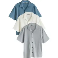 Next Camisa azul fumado / cinzento / branco
