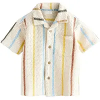 Next Camisa ecru / azul claro / castanho ferrugento / amarelo