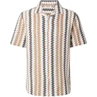 INDICODE JEANS Camisa 'Kilauea' camelo / ecru / preto