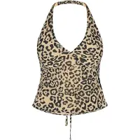 Faina Top 'Festive' camelo / preto