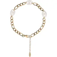 Usha WHITE LABEL Pulseira ouro / branco lã