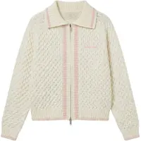 Pegador Casaco de malha cor-de-rosa / branco