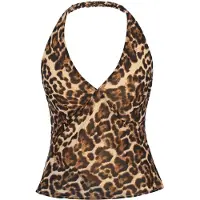 Faina Top 'Festive' camelo / castanho / preto