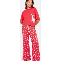 Lipsy Pijama rosa pastel / vermelho / branco