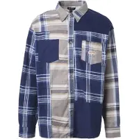 True Religion Camisa creme / azul escuro / cinzento claro