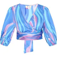 IZIA Blusa 'Festival' azul / azul claro / rosa