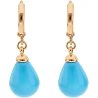 IZIA Brincos turquesa / ouro rosa