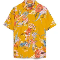 Superdry para homem. M4010353A Camisa havaiana amarela (M), Casual, Amarelo, Modal, Manga curta