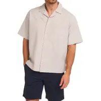 BOSS para homem. 50559315 Camisa Lapisy cinza claro (S), Casual, Algodão, Manga curta