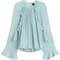 BOSS para mulher. 50573224 Blusa Bradia verde (40), Casual, Viscoso, Manga comprida