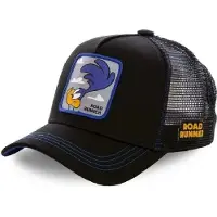 Capslab Boné 'Gorra collab negra correcaminos bordado frente trucker visera curva' preto