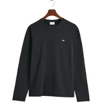 Gant para homem. 2004049 T-shirt de manga comprida Shield preta (L), Preto, Casual, Algodão