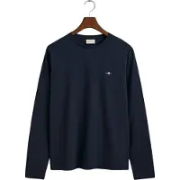 Gant para homem. 2004049 T-shirt de manga comprida Shield azul-marinho (XL), Casual, Algodão