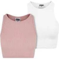 Urban Classics Top cor-de-rosa / branco