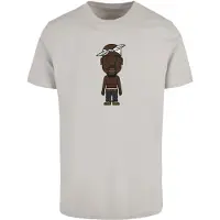 Mister tee Camisa 'LA Sketch' castanho / cinzento claro / branco