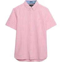 Superdry para homem. M4011101A Camisa Oxford Preppy de manga curta às riscas coral (XL), Casual, Algodão