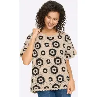 HEINE Pullover camurça / preto