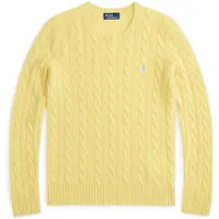 Ralph Lauren para mulher. 211971865007 Camisola de lã e caxemira amarela (XL), Casual, Amarelo, Manga comprida