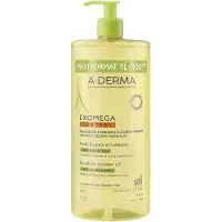 A-Derma Exomega Control , Fragranza, Emolliente, Olio Doccia, Corpo, Per Pelli Secche, 1000 ml