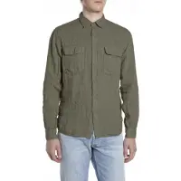 Replay para homem. M4147.000.81388B Camisa de linho Regular Fit bege (S), Casual, Manga comprida