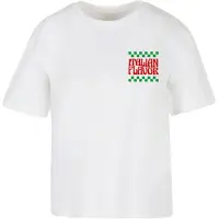 Miss Tee Camisa 'Italian Flavor' verde / vermelho sangue / branco