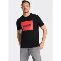 HUGO para homem. 50467952 T-shirt Dulive black (L), Preto, Casual, Algodão, Manga curta, Sustentável