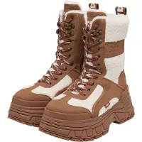 Buffalo Botim com fivela 'Fusion' ecru / conhaque