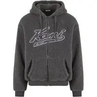 Karl kani Casaco em moletão 'Varsity' antracite / cinzento claro