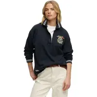Superdry para mulher. W6012211A Moletom Crest Rugby marinho (S), Casual, Algodão, Manga comprida