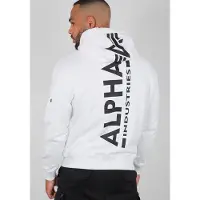 Alpha industries Sweatshirt 'Backprint' preto / branco