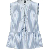 Pieces Blusa 'PCJOLLY' azul claro / branco