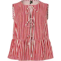 Pieces Blusa 'PCJolly' vermelho escuro / branco