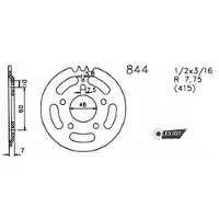 Esjot Roda Dentada Traseira 0844 415