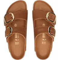 Birkenstock Sandálias Arizona Big Buckle Natural Leather Oiled Narrow