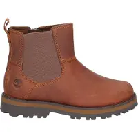 Timberland unisex para criança. TB0A25T43581 Botas Chelsea em pele castanha Courma Kid (34), Couro, Marrom, Plano, Zíper, Velcro, Casual, mo
