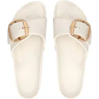 Birkenstock para mulher. 1029633 Sandálias Madrid Big Buckle EVA (Ajuste Estreito) branco (38), Plano, Nenhum, Casual
