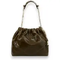 Ba&sh para mulher. 2H25CFMV Bolsa de couro June caqui (OSFA), Casual, Verde, Pele