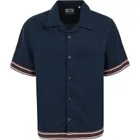 We fashion Camisa azul escuro / castanho / castanho escuro / branco