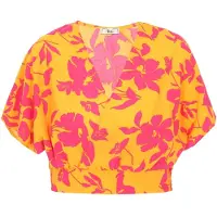 Aleida Top amarelo / rosa escuro