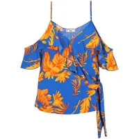 Aleida Blusa azul / laranja