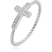 Agato Anello Argento Zirconi Cross AGT-R71W Circuito 60 mm — Anello