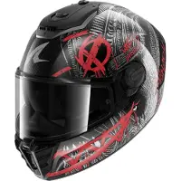 Shark Spartan RS Shiever Capacete Integral Carbono/Vermelho L preto
