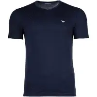 Emporio Armani para homem. EM000392_AF14132 Conjunto de 2 camisetas de estar em casa de malha elástica com decote em V marinho (XL), Homewea
