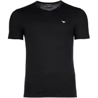 Emporio Armani Underwear para homem. EM000392_AF14132 Conjunto de 2 camisetas de estar em casa de malha elástica com decote em V preto (M), Homewear,