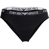 Emporio Armani para mulher. EW000404_AF13033 Conjunto de 2 cuecas brasileiras lisas pretas (M), Preto, Homewear, Algodão