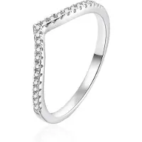 Agato Elegante anel em prata com zircónias AGT-R41W - Circunferência: 52 mm