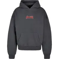 MJ Gonzales Sweatshirt 'Ornament of Ashes' cinzento escuro / vermelho / bordeaux / branco