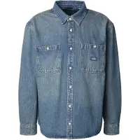 Dickies Camisas mangas comprida MECHANIC DENIM SHIRT LS KHAKI TINTED BLUE homens - Azul - EU L