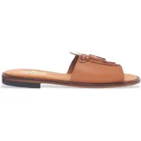 Sebago para mulher. 72127QW Sandálias em pele Will Slide Pop castanho (39), Couro, Marrom, Plano, Nenhum, Casual