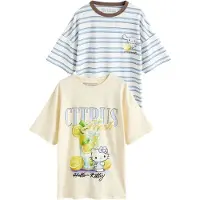Next Camisola de pijama 'Hello Kitty' azul claro / amarelo / amarelo claro / oliveira